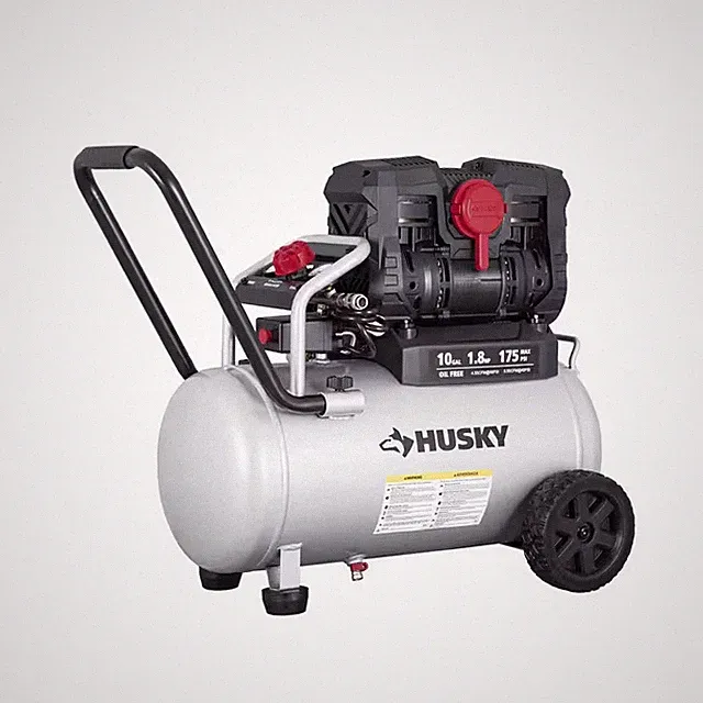 10 Gal. 175 PSI Electric Oil-Free Quiet Auto/Workshop Hotdog Air Compressor with