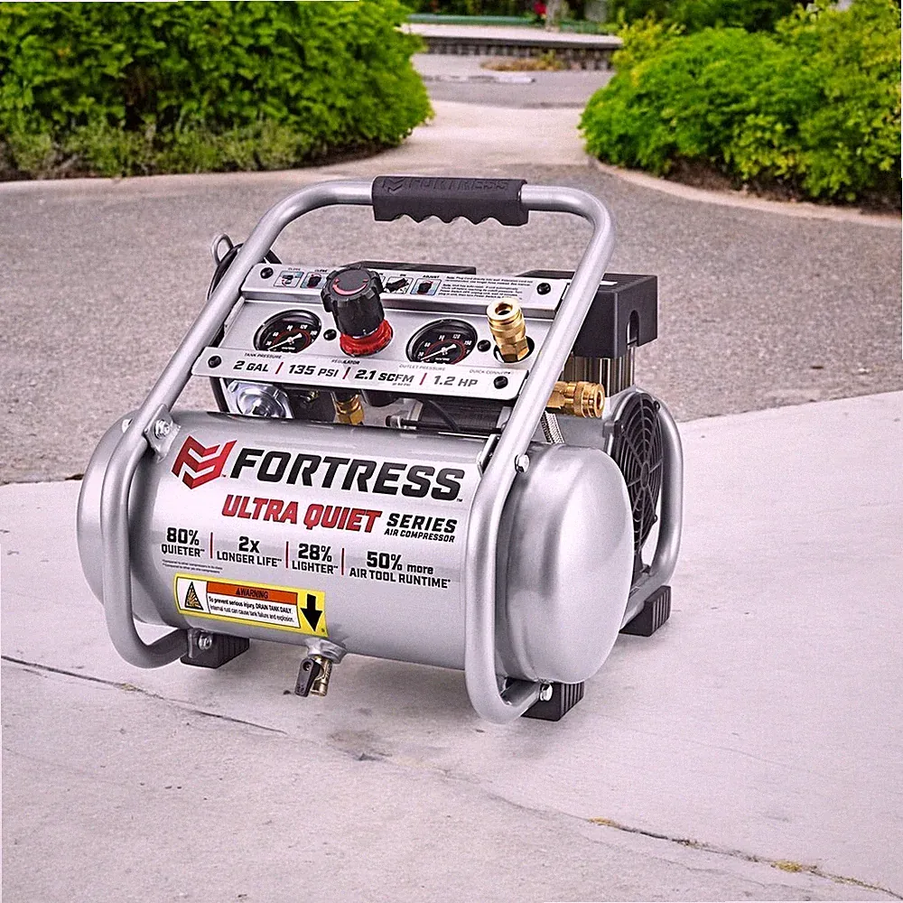 2 Gallon Jobsite Air Compressor 0.5 HP 135 PSI Ultra Quiet Oil Free Professional