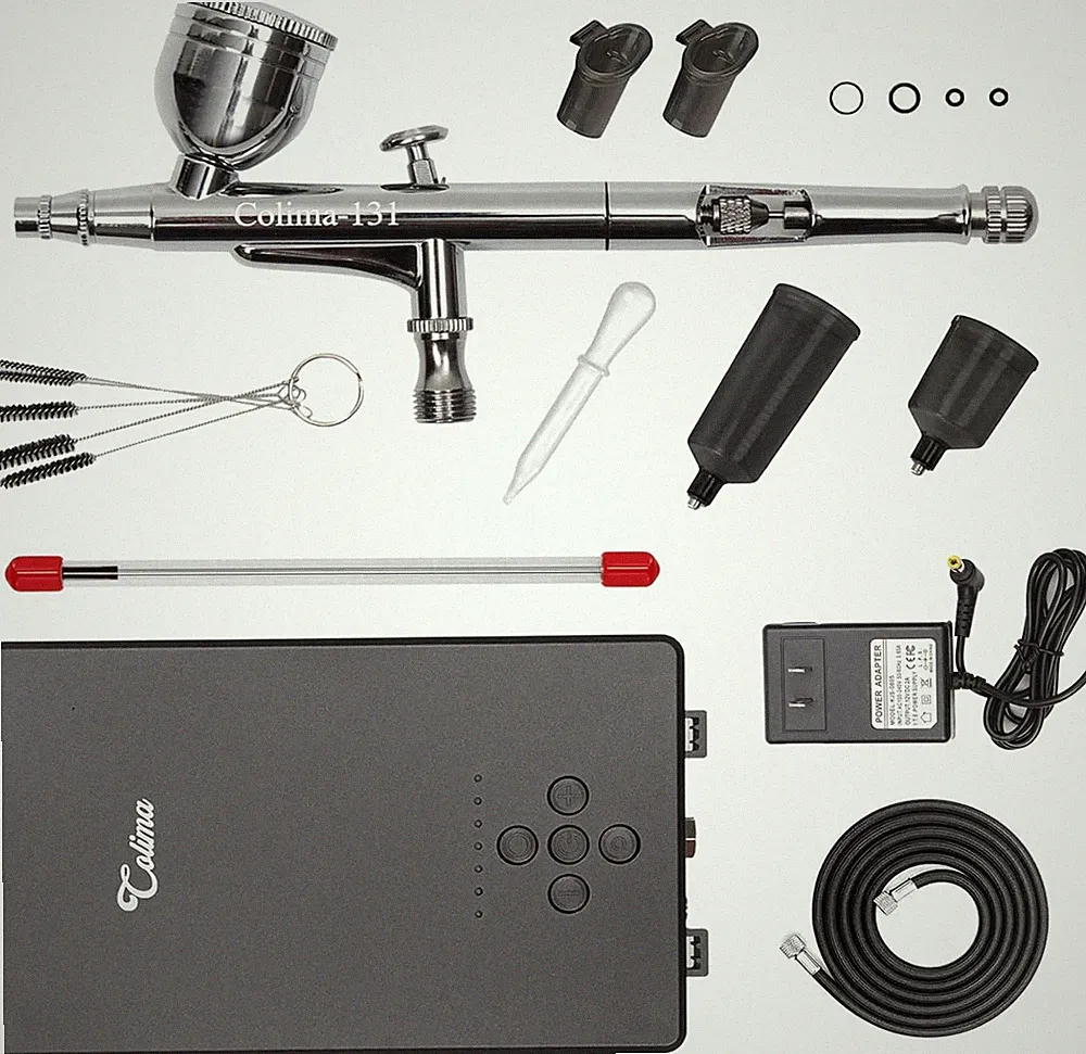 Airbrush Kit with Air Compressor, 55PSI High Pressure Air Brush Kit with Accesso