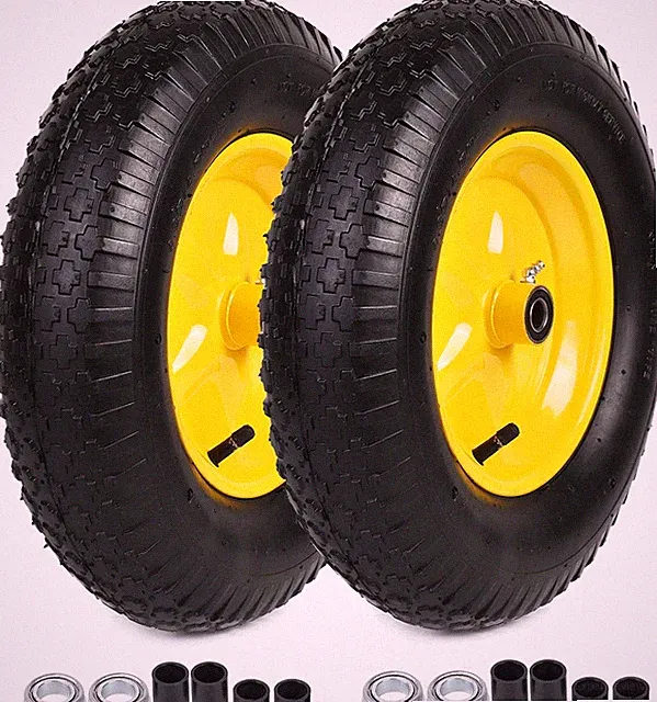 AR-PRO 2-Pack 16" Pneumatic Tire & Wheel 4.80/4.00-8 for Wheelbarrow Carts