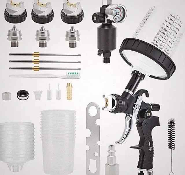 Professional HVLP Paint Sprayer with Air Regulator & 3 Nozzles