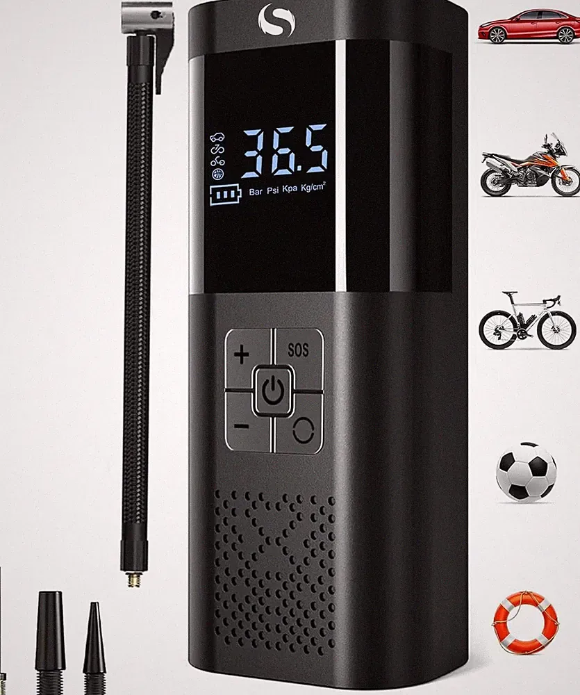 Rechargeable Pocket Air Car Tire Inflator Portable Compressor Cordless Pro