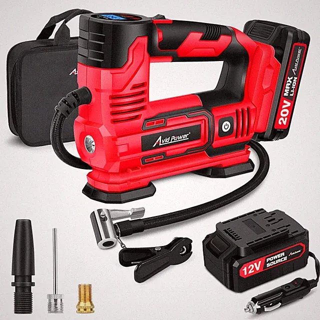 Tire Inflator Portable Air Compressor, 20V Cordless Car Pump w/Rechargeable L...